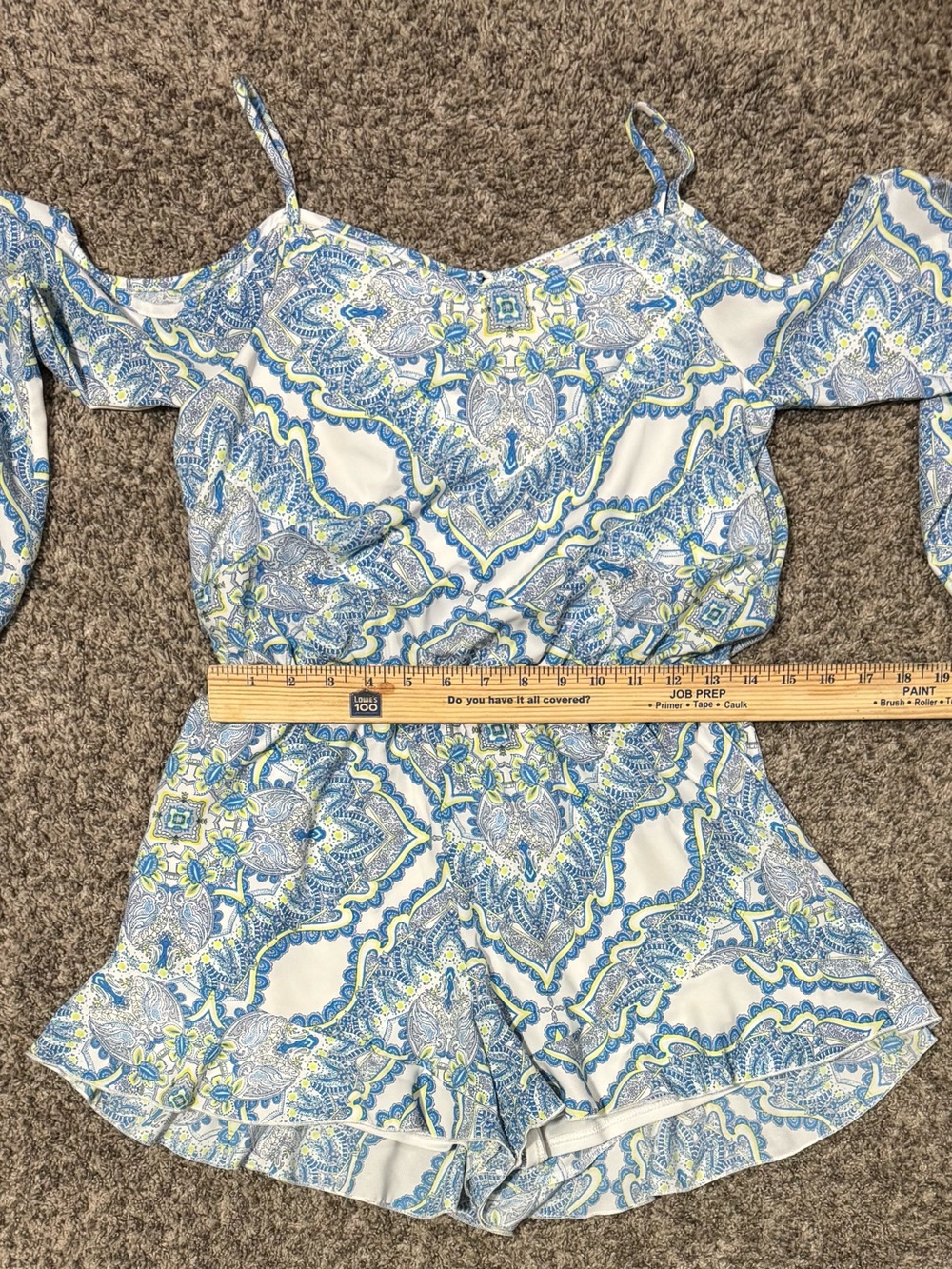 Altar'd State Paisley Print Cold Shoulder Romper! Size Small. - Picture 13 of 15